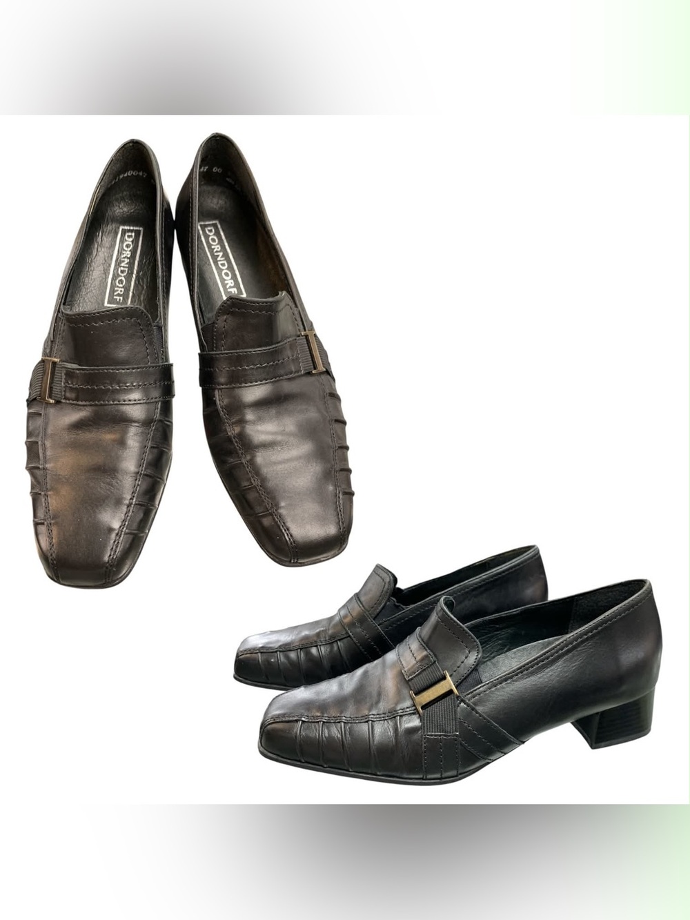 Remonte Black and Brown Leather Slip-On Loafers S7